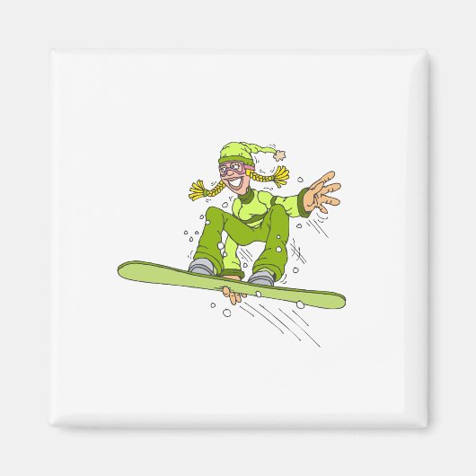Aimant Olive Snowboard Girl (Devant)
