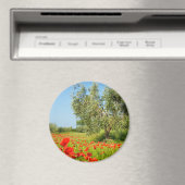 Aimant Olive tree in poppy champ magnétique rond (In Situ (Lave-vaisselle))