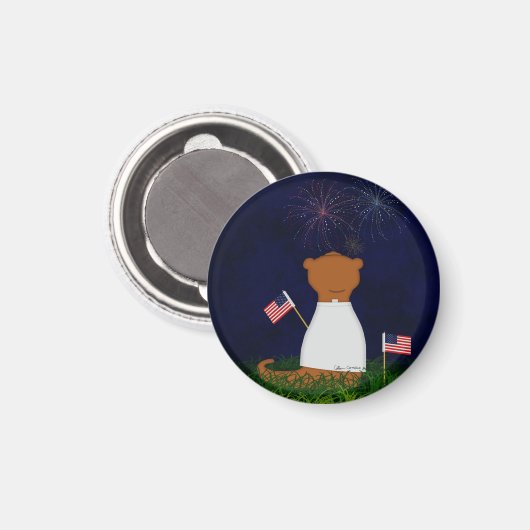 Aimant Oliver Le Otter Regarde Les Feux D'Oeuvre (Recto/Verso)