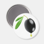 Aimant Olives noires avec goutte d'huile (Recto/Verso)