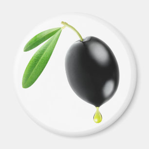 Aimant Olives noires avec goutte d'huile