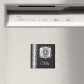 Aimant Ollie O Monogramme Dentelle blanche sur l'aimant n (In Situ (Lave-vaisselle))