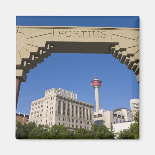 Aimant Olympic Plaza et Calgary Tower, Alberta, Canada (Devant)