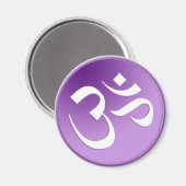 Aimant Om, en violet et blanc (Recto/Verso)