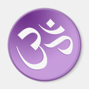 Aimant Om, en violet et blanc