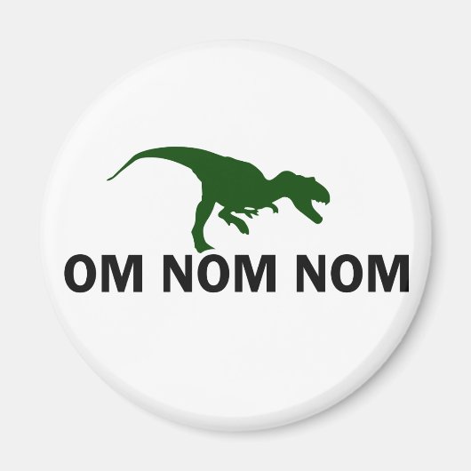 Aimant Om Nom Nom Nom Dinosaur Rawr a faim (Devant)