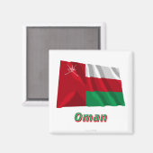 Aimant Oman Drapeau avec nom (Recto/Verso)