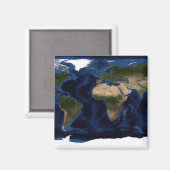 Aimant Ombrage topographique et bathymétrique de la terre (Recto/Verso)