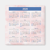Aimant Ombre Calendrier 2020 Année (Devant)