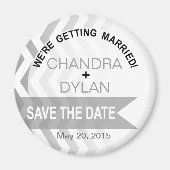Aimant Ombre Chevron Style ! Enregistrer l'argent Date (Devant)