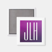 Aimant Ombre violet et initiales blanches ou autre texte (Recto/Verso)