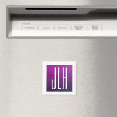 Aimant Ombre Violet & Initiales ou autre Texte Blanc (In Situ (Lave-vaisselle))