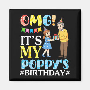 Aimant Omg C'est L'anniversaire De Mon Poppys Joyeux Gran