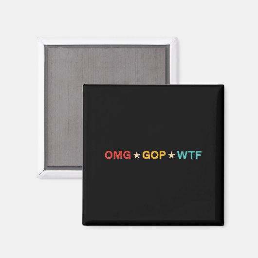 Aimant Omg Gop Wtf Vintage Design (Recto/Verso)
