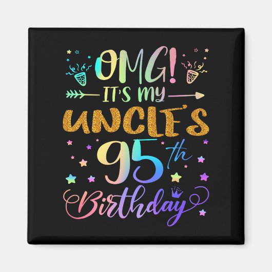 Aimant Omg Son Mon oncle 95e Anniversaire Doux 95 Ans (Devant)