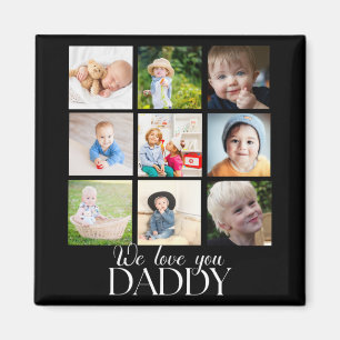 Aimant On aime papa beau collage 9 photos