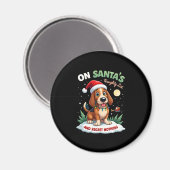 Aimant On Santa's Xmas Naughty List Regret Nothing Basset (Recto/Verso)