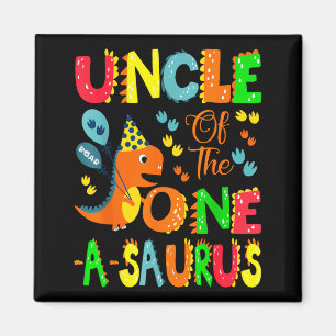 Aimant Oncle du garçon de 1er anniversaire One-a-saurus d