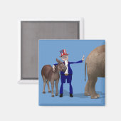 Aimant Oncle Sam aime les animaux (Recto/Verso)