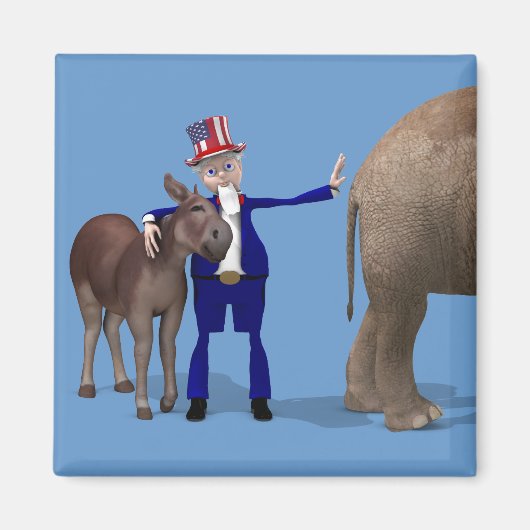 Aimant Oncle Sam aime les animaux (Devant)