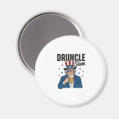 Aimant Oncle Sam drôle de conception vectorielle de bière (Recto/Verso)