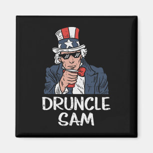 Aimant Oncle Sam Drôle Oncle Sam Bière Fête Du 4 Juillet