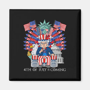 Aimant Oncle Sam Throne 4 juillet USA Patriotique Boys Ki