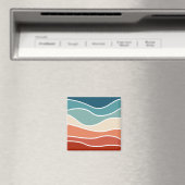 Aimant Ondes colorées de style rétro (In Situ (Lave-vaisselle))