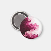 Aimant Ondes de fluide cramoisi rosé (Recto/Verso)