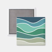 Aimant Ondes océaniques colorées (Recto/Verso)