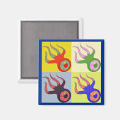 Aimant One Eyed Squids Retro Pop Art (Recto/Verso)
