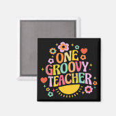 Aimant One groovy teacher (Recto/Verso)