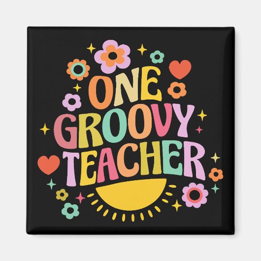 Aimant One groovy teacher (Devant)