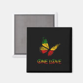 Aimant One Love Butterfly Rasta Reggae (Recto/Verso)