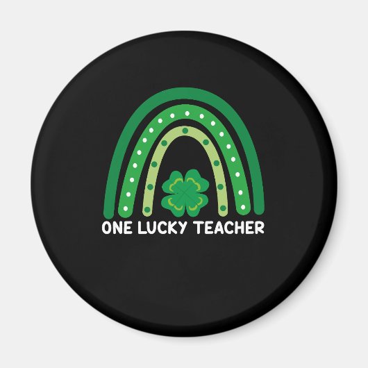 Aimant One Lucky Teacher Irish Rainbow St Patrick’s Day (Devant)