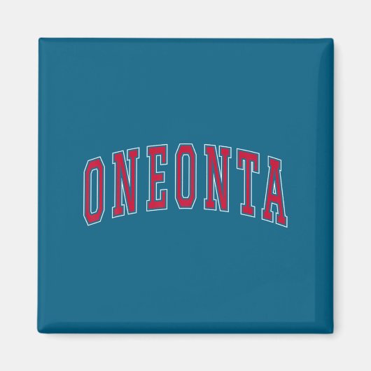 Aimant Oneonta New York Souvenir College Style Red Text T (Devant)