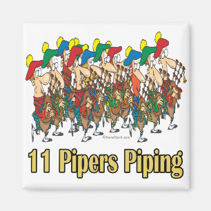 Aimant onze joueurs de pipeau 11e jour de Noël