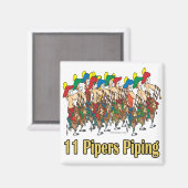 Aimant onze pipettes piping 11e jour de noël (Recto/Verso)