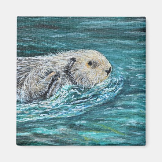 Aimant Ooh Goody Lunchtime Sea Otter Peinture (Devant)