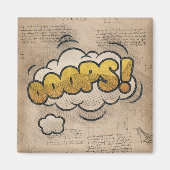 Aimant OOOPS ! Livre de bande dessinée vintage Steampunk (Devant)