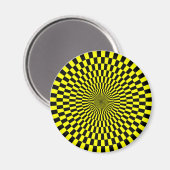 Aimant Op Art - Jaune et Noir (Recto/Verso)
