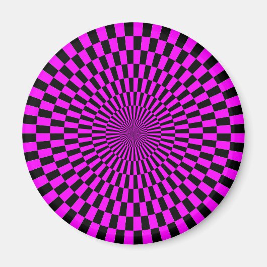 Aimant Op Art - Magenta et noir (Devant)