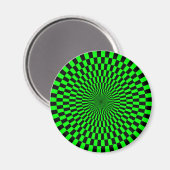 Aimant Op Art - Vert et Noir (Recto/Verso)
