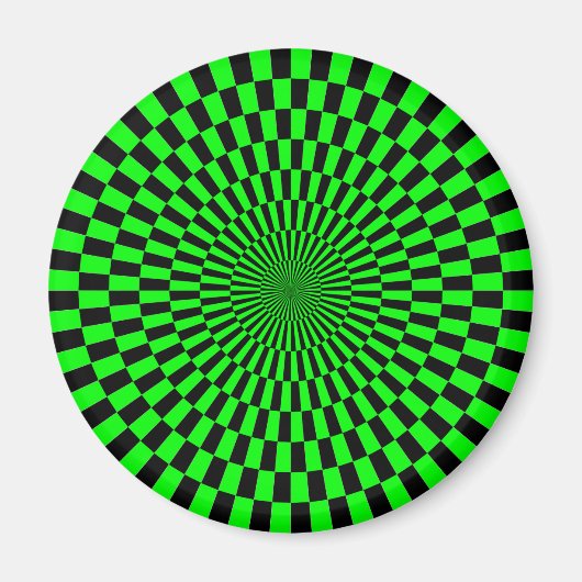 Aimant Op Art - Vert et Noir (Devant)