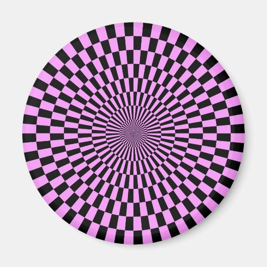 Aimant Op Art - Violet clair et noir (Devant)