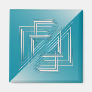 Aimant Opal Turquoise blanc