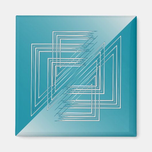 Aimant Opal Turquoise blanc (Devant)
