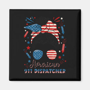 Aimant Opératrice 911 du 4 juillet Drapeau américain 911