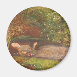 Aimant Ophélie de Millais, Art Victorien Vintage