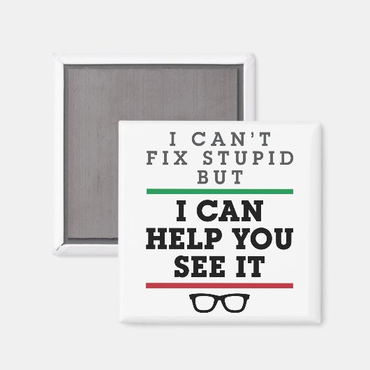 Aimant Optométriste Optométrie Ophtalmologie Voir Stupide (Recto/Verso)